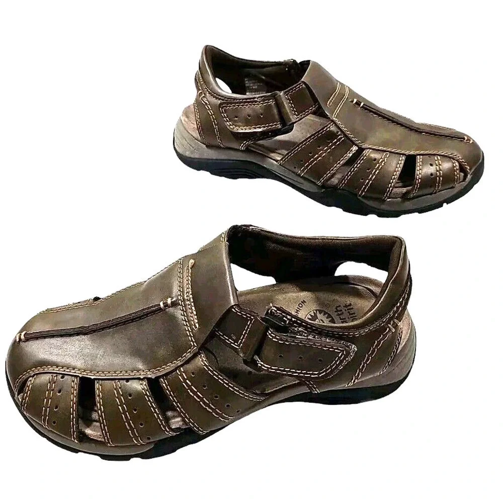 Earth Spirit Men's Sandals Jacob 2 Brown Arch Support Size 8.